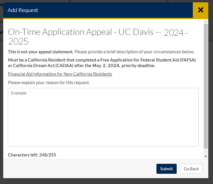 Late FAFSA Appeal Request Instructions