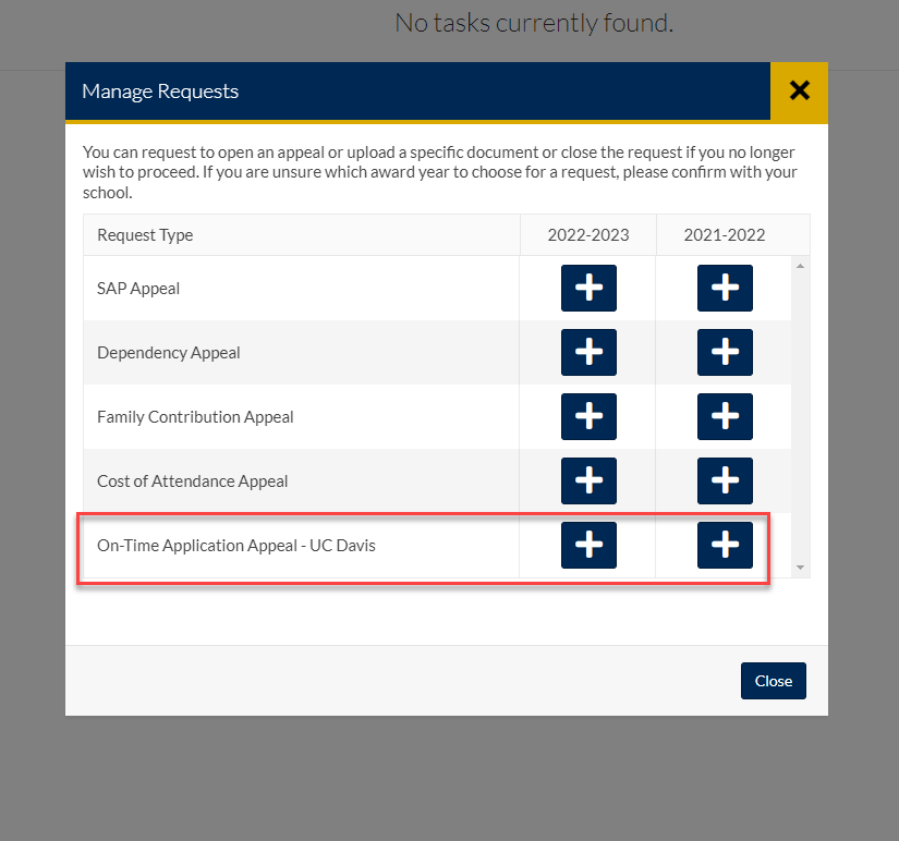 Appeal Request Menu_on-time