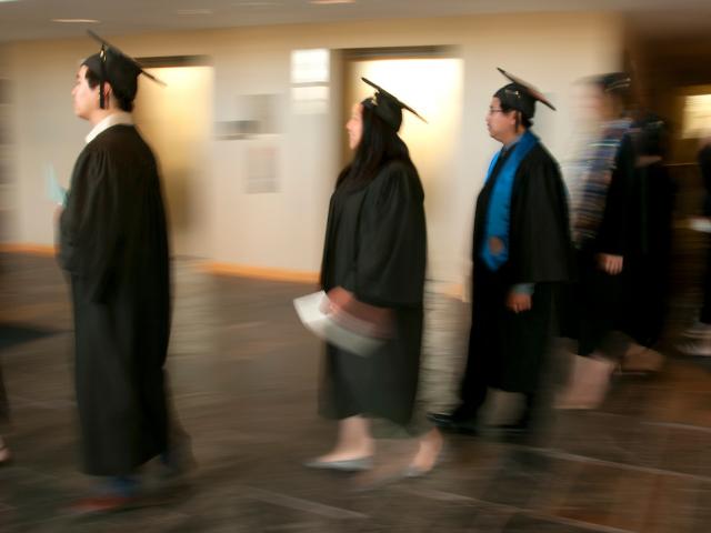 Education students graduating