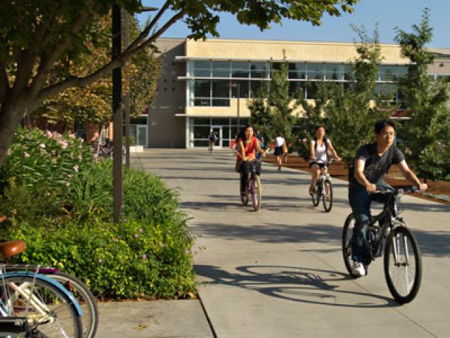 Biking on campus
