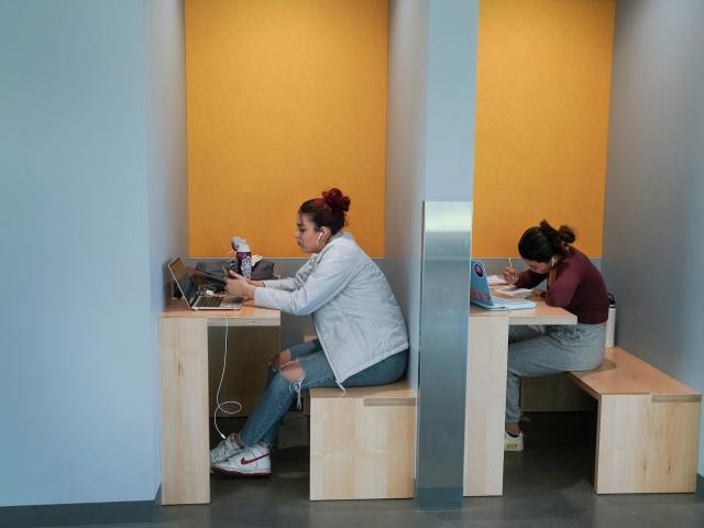 Students studying at the Teachers Learning Complex