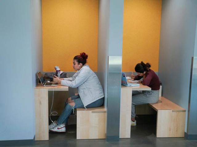 Students studying at the Teachers Learning Complex