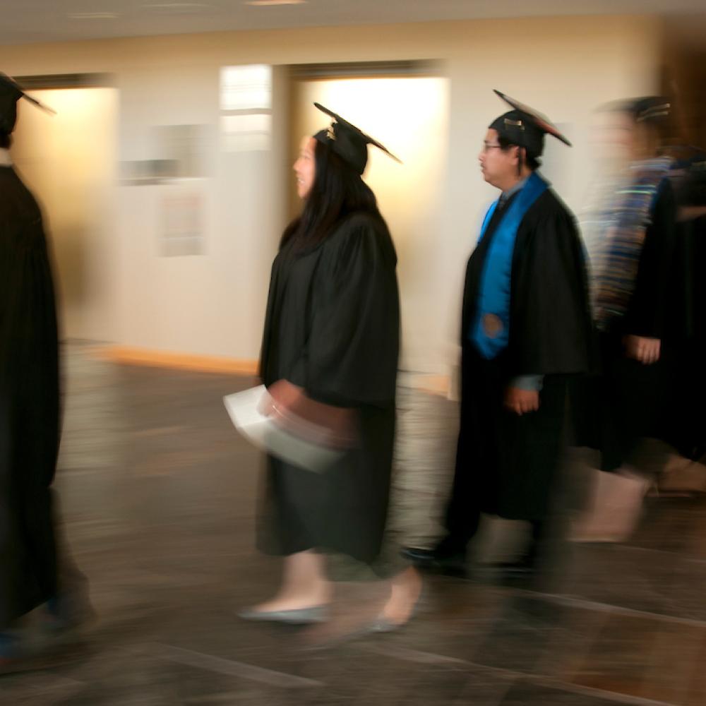 Education students graduating