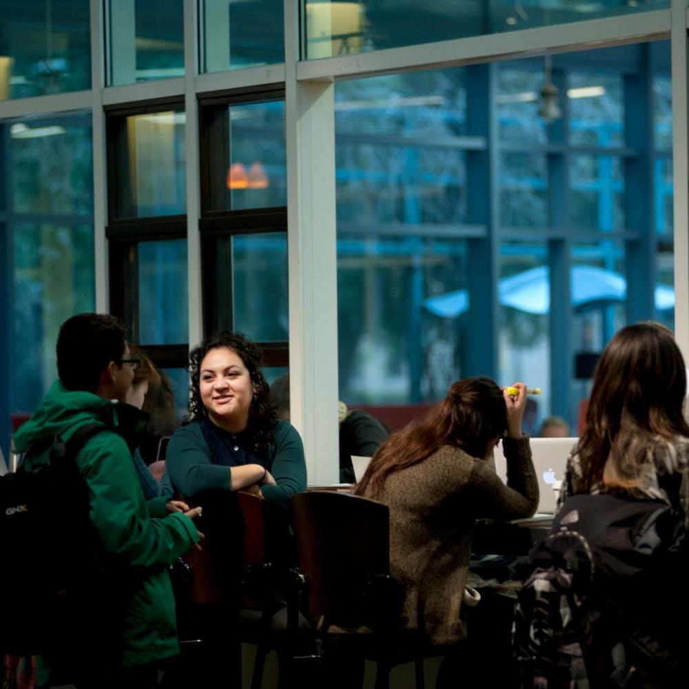 Students studying at the MU - blue