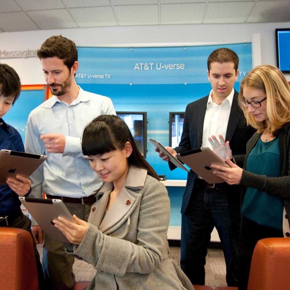 MBA students at AT&T store
