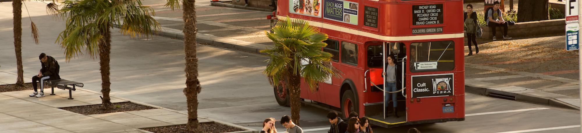 Unitrans bus on campus