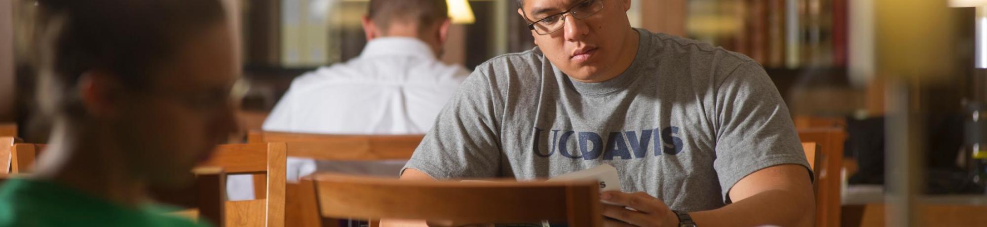 Students studying in the law library