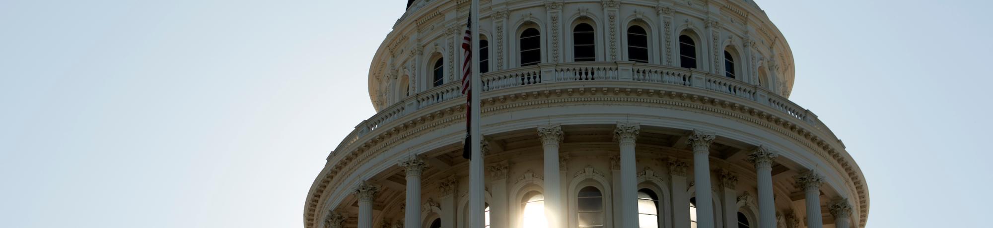 Dome of the capitol building in Sacramento