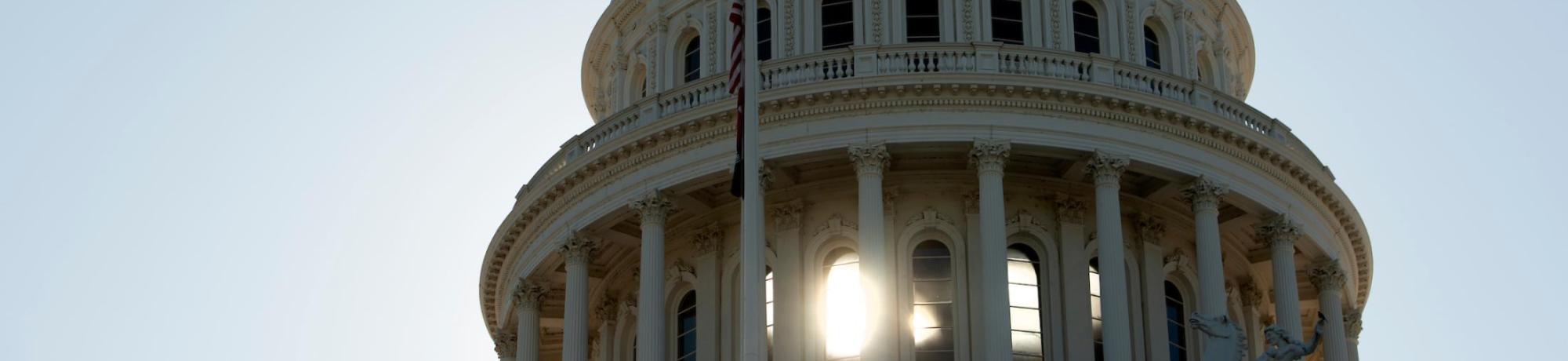 Dome of the capitol building in Sacramento